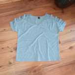 Koszulka 36 S szara odkryte ramiona t-shirt bluzka z krótkim rękawem