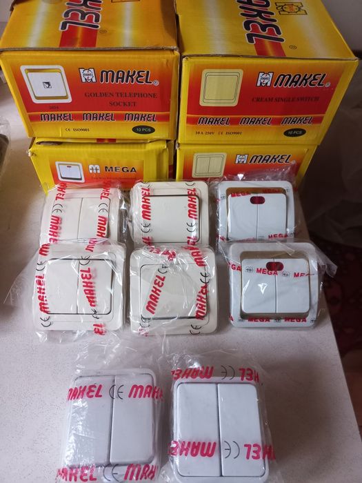 Выключатели , розетки,двойные,и одинарные, Турция, Makel, керамика