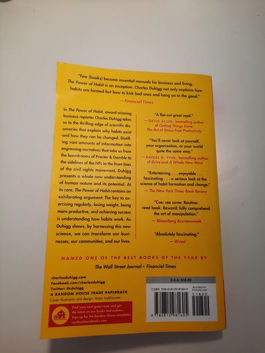 "The power of Habit"-de Charles Duhigg Inglês