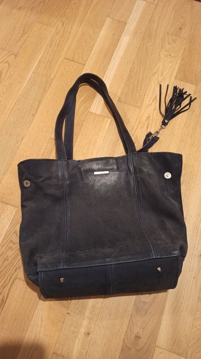 Torebka shopper Mudiwa marki Fabiola granatowy nubuk