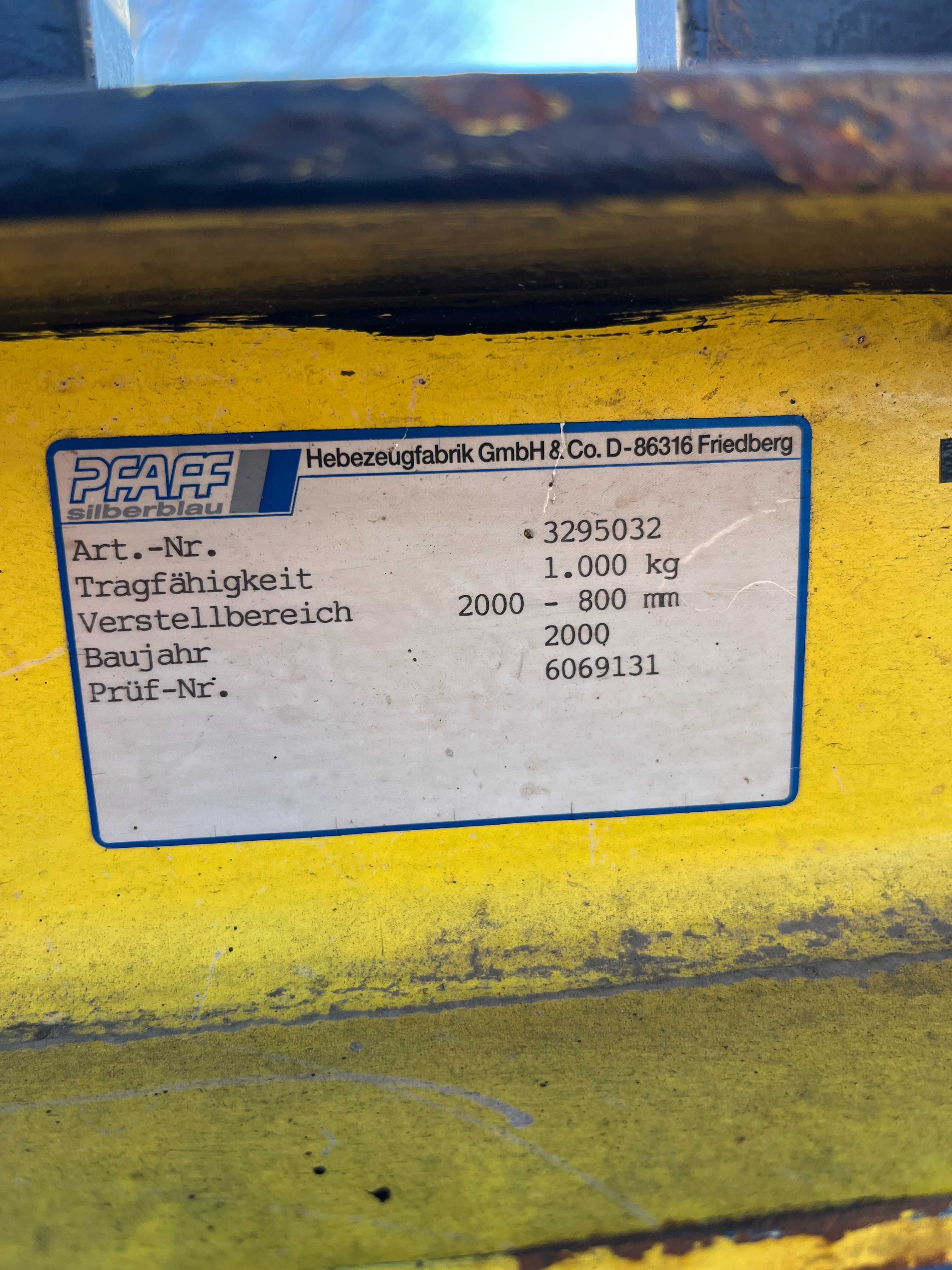 Trawers, trawersa regulowany PFAFF 2000mm, 1000kg