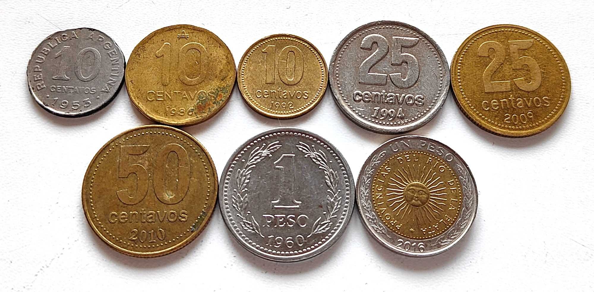 Монеты Аргентины (сентаво, песо), Argentina, 8 шт