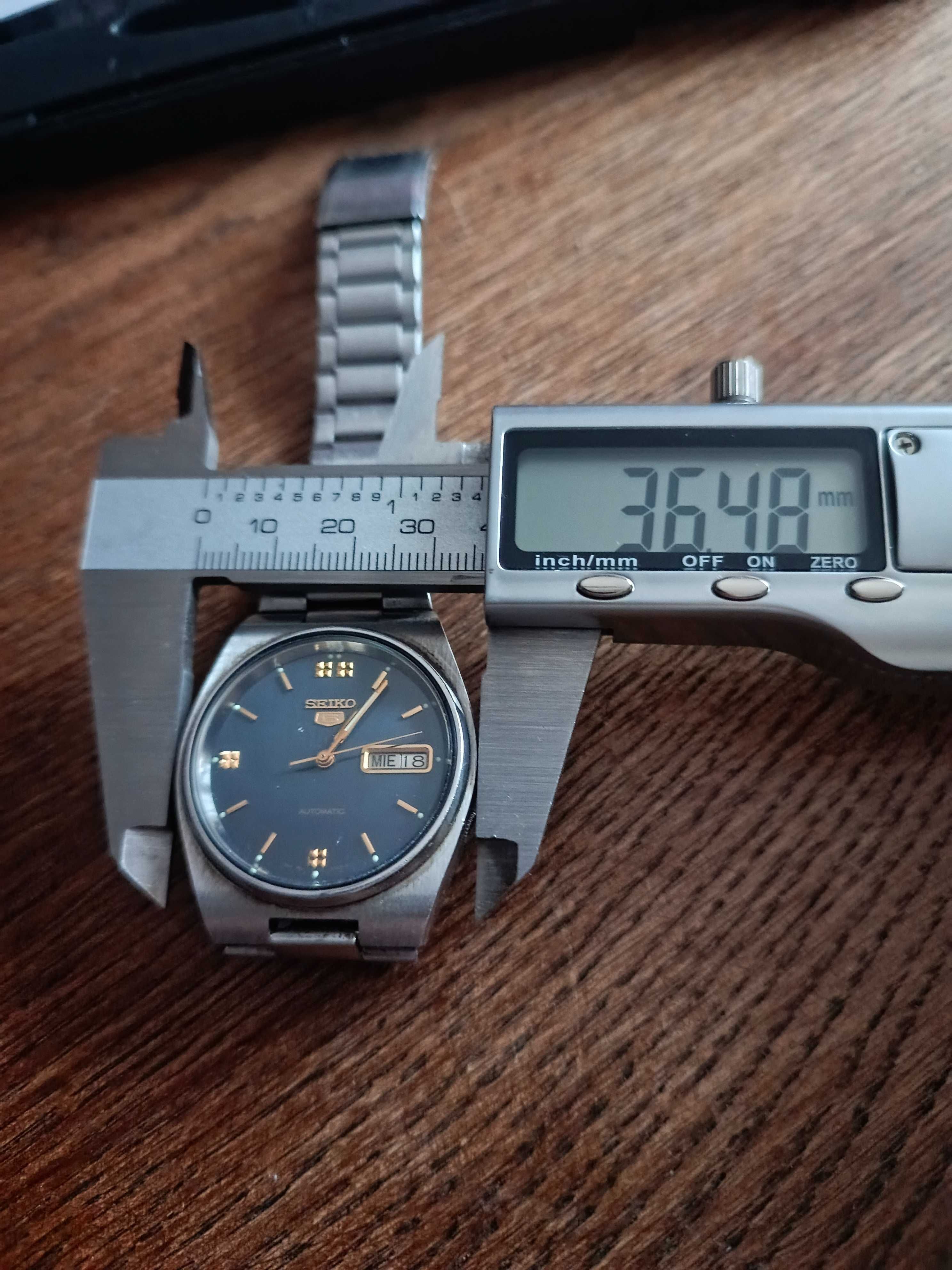 Sprzedam piękny męski zegarek Seiko 5 dual data na bransolecie