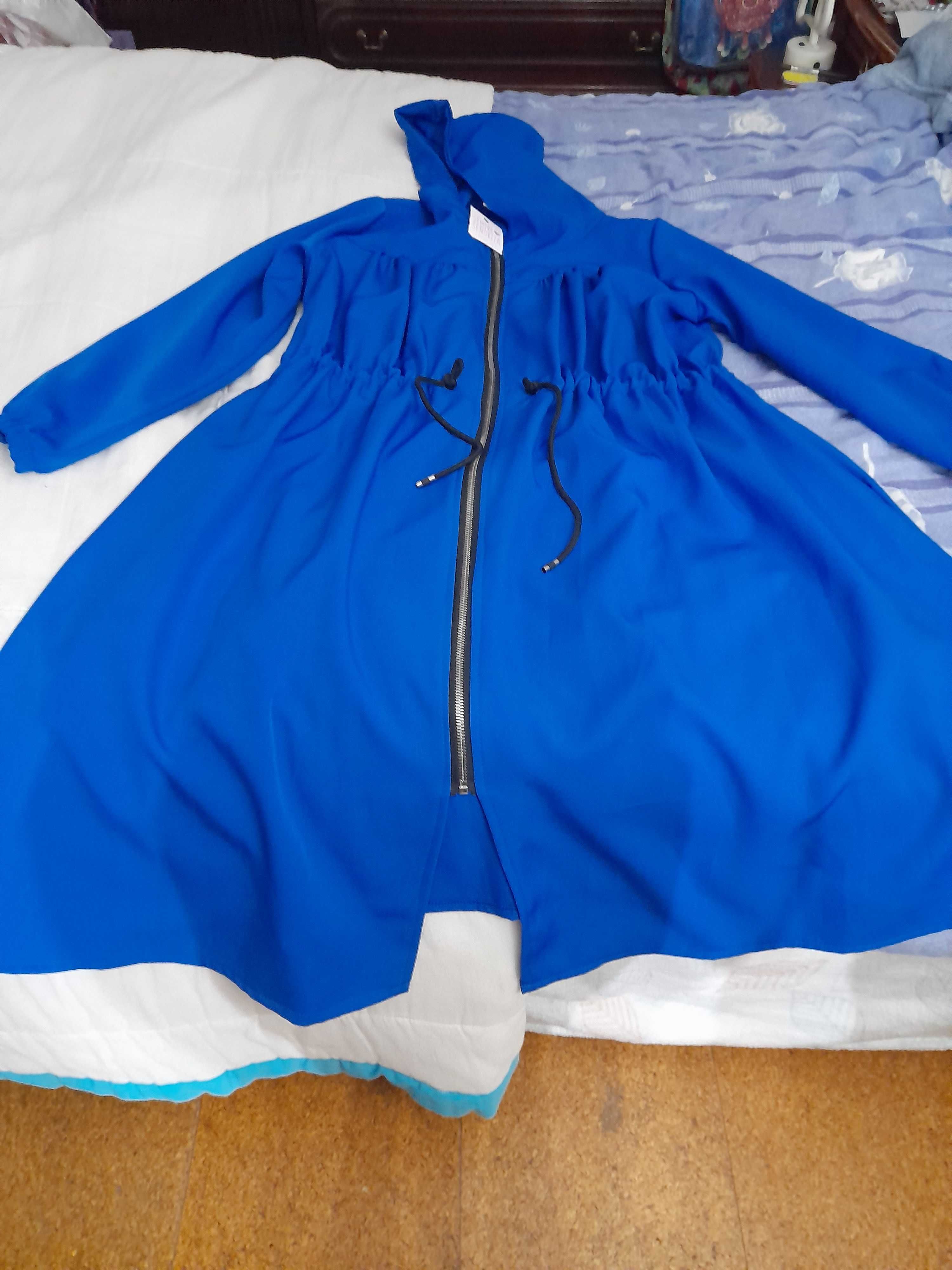 Parka comprida azul