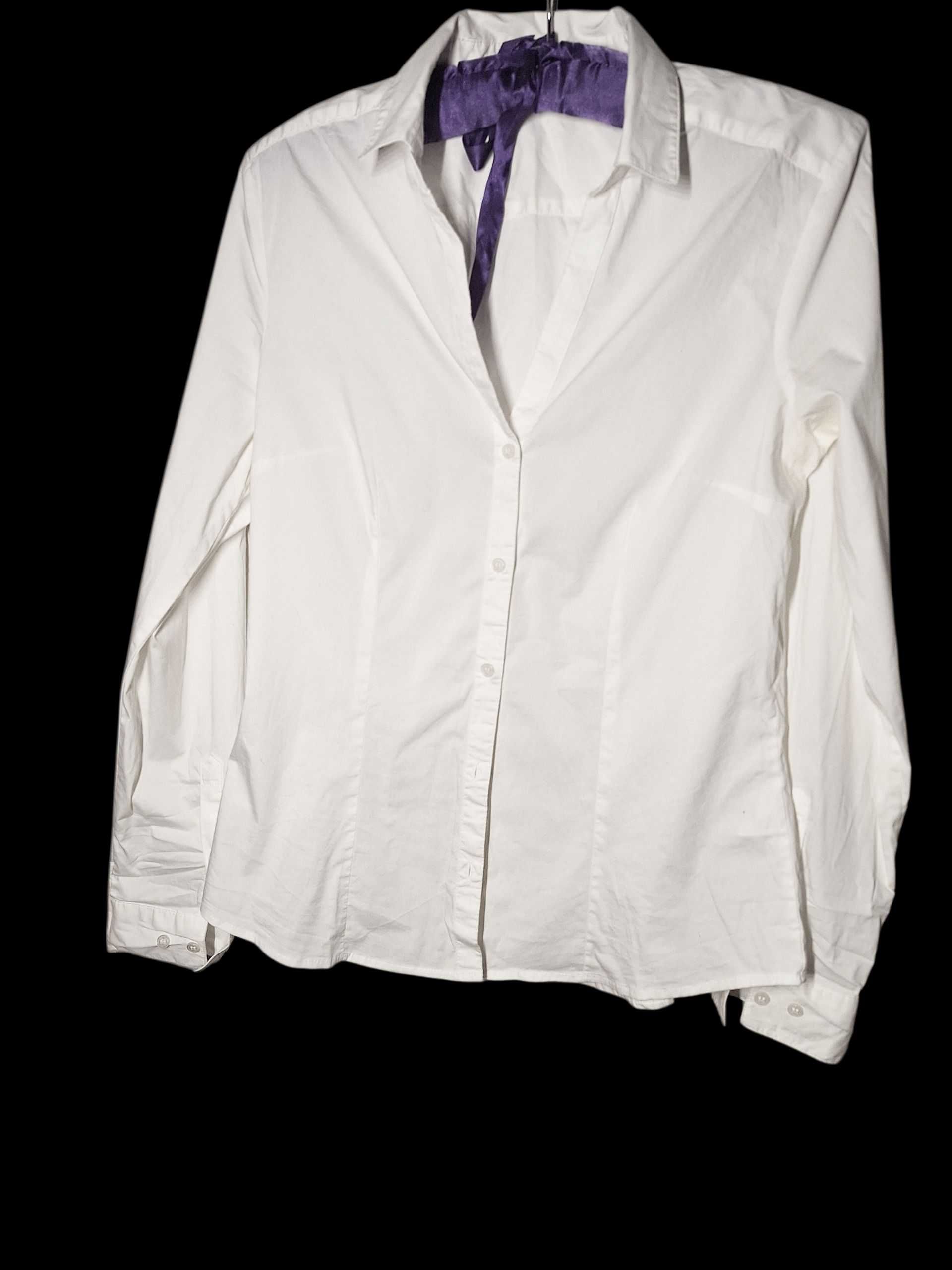 Biała bluzka koszulowa H&M r. 40