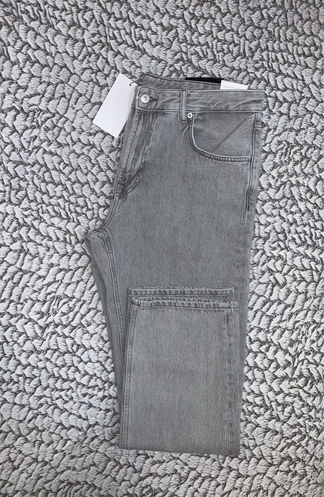 Джинси сірі чоловічі базові Slim Fit Tappered Zara