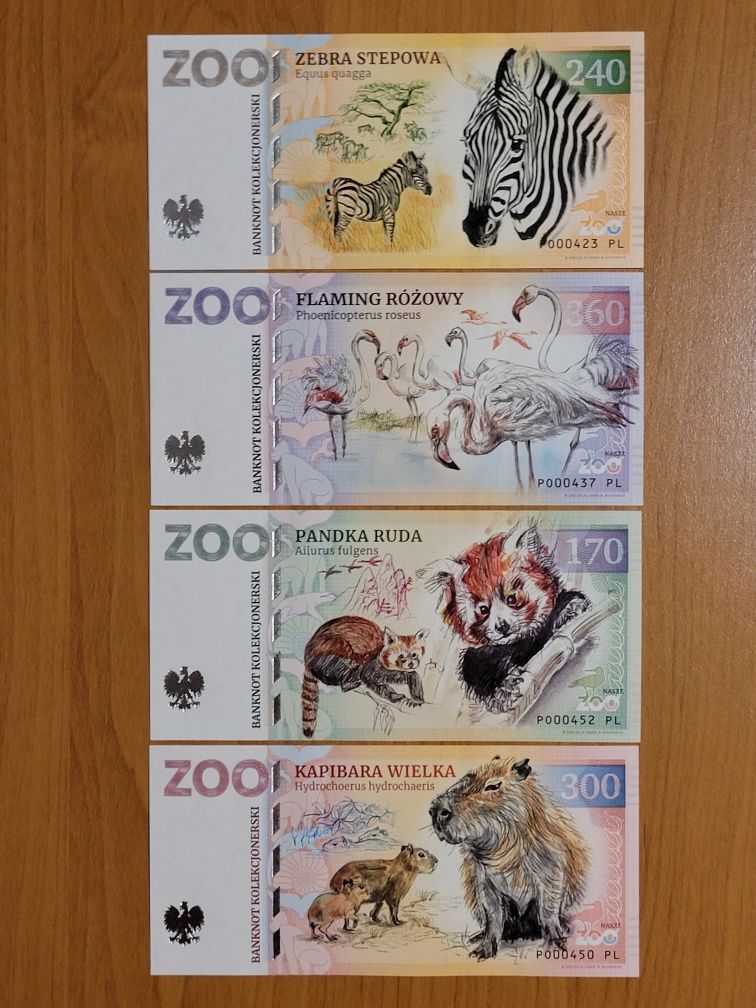 NOWOŚĆ Banknoty kolekcjonerskie Zoo Poznań ZOOLAR bony Matej Gabris