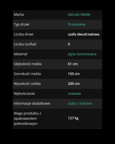 Szafa  przesuwna Vista 150cm