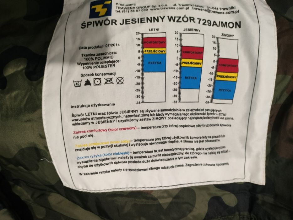 Zasobnik piechoty górskiej, śpiwór, karimata