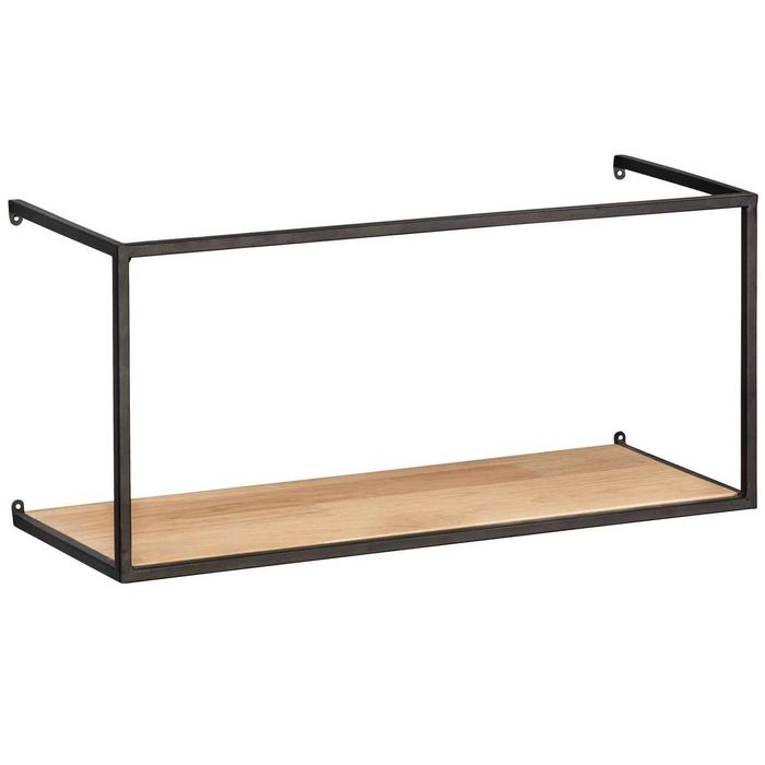 Półka na ścianę ścienna czarna drewno loft styl industrialny 55x25x20