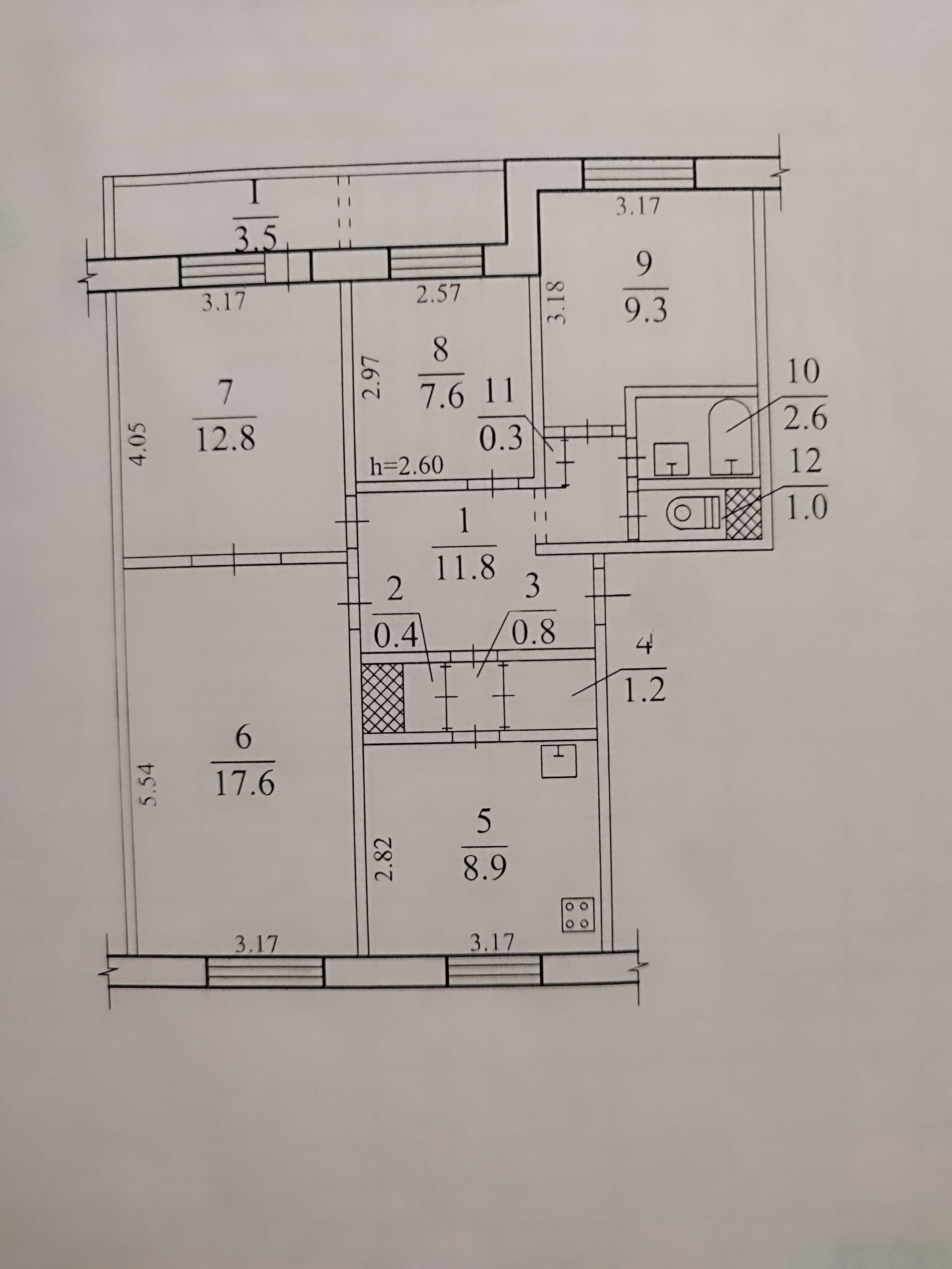 Продам четырёхкомнатную квартиру чешку.