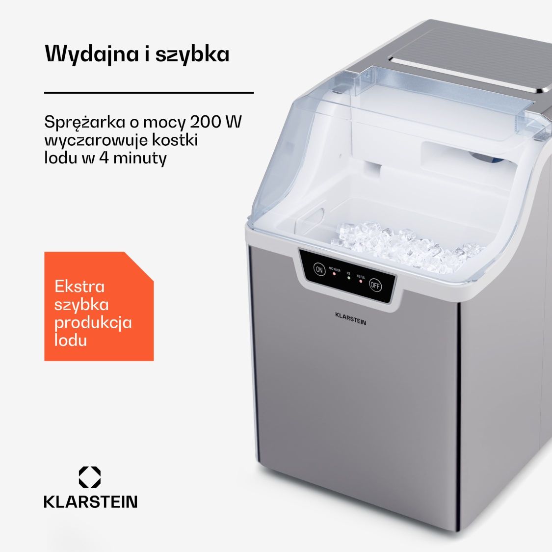 Kostkarka Maszyna do lodu Granulatu Klarstein Wallberg Nugget 12kg/24h