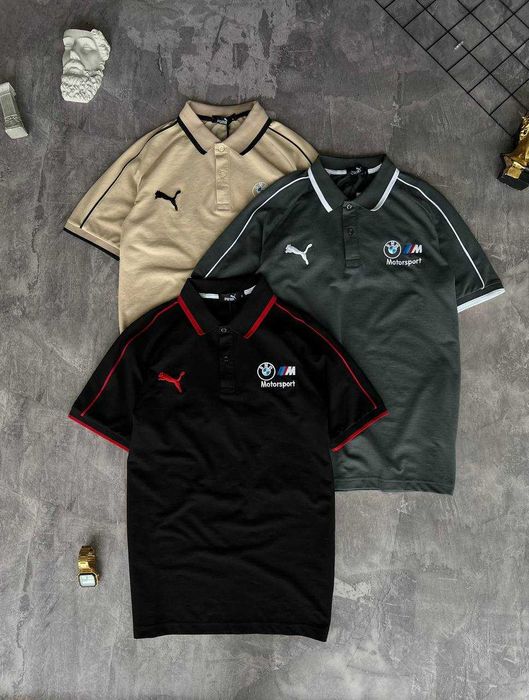 Футболка поло PUMA Premium з поліестру з qr-code і біркою i57/10T-11