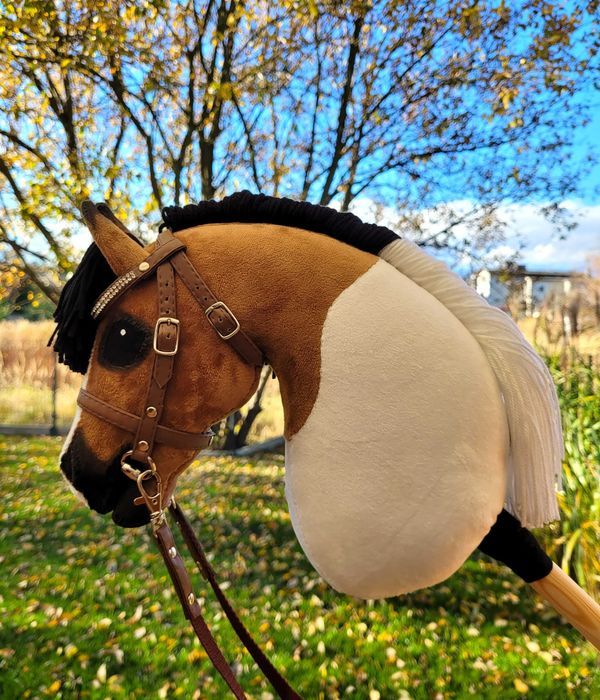 Konik Hobby Horse A4 ręcznie szyty z minky, zestaw z ogłowiem #20