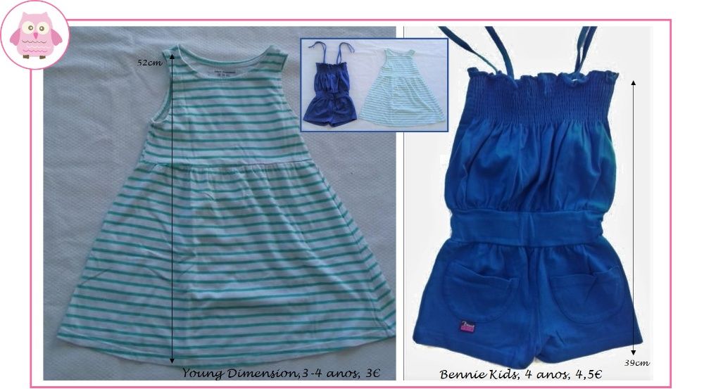 3-4Anos Menina Primavera/Verão - boleros, saias e vestidos