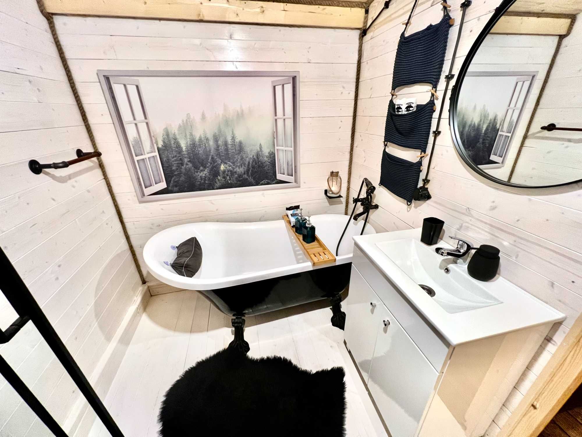 Domek z jacuzzi sauną na wyłączność Na szczycie wzgórza do 1700m2