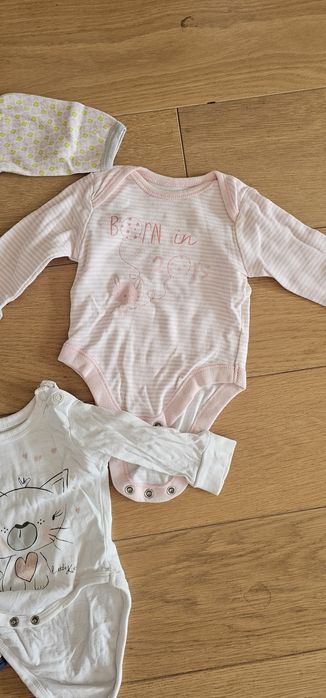 62 zestaw body rampersy dla dziewczynki 5 sztuk