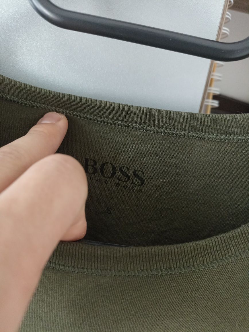 Koszulka męska ciemna zielona khaki Boss Hugo Boss
