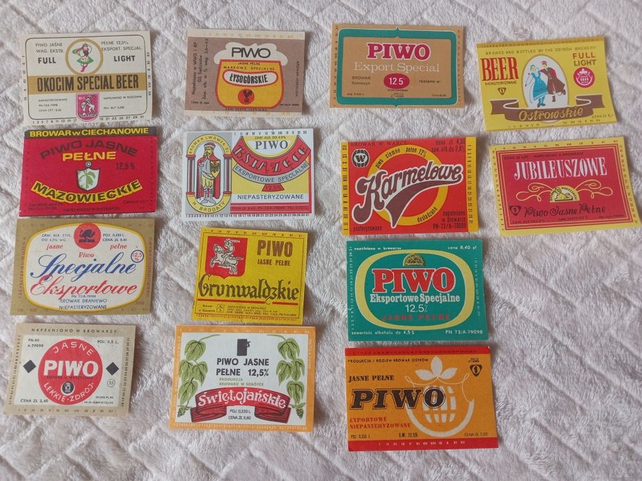 44 polskie etykiety piwne z lat 70. Birofilistyka