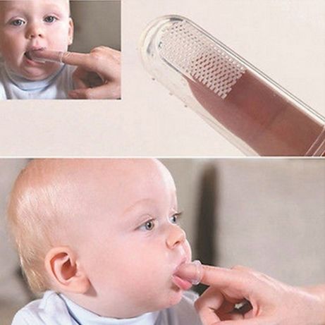 Mini Escova de Dentes de Silicone Para a Boca de Bébé