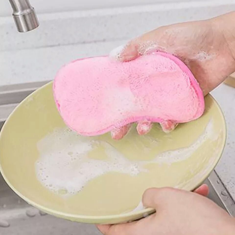 Gąbka gąbki do zmywania dwustronna wielokrotnego użytku