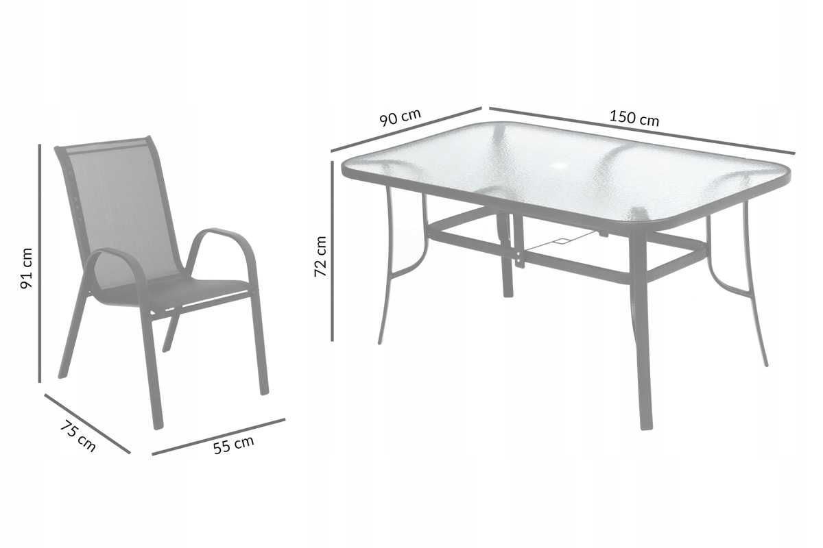 Zestaw mebli ogrodowych Stół+6 krzeseł