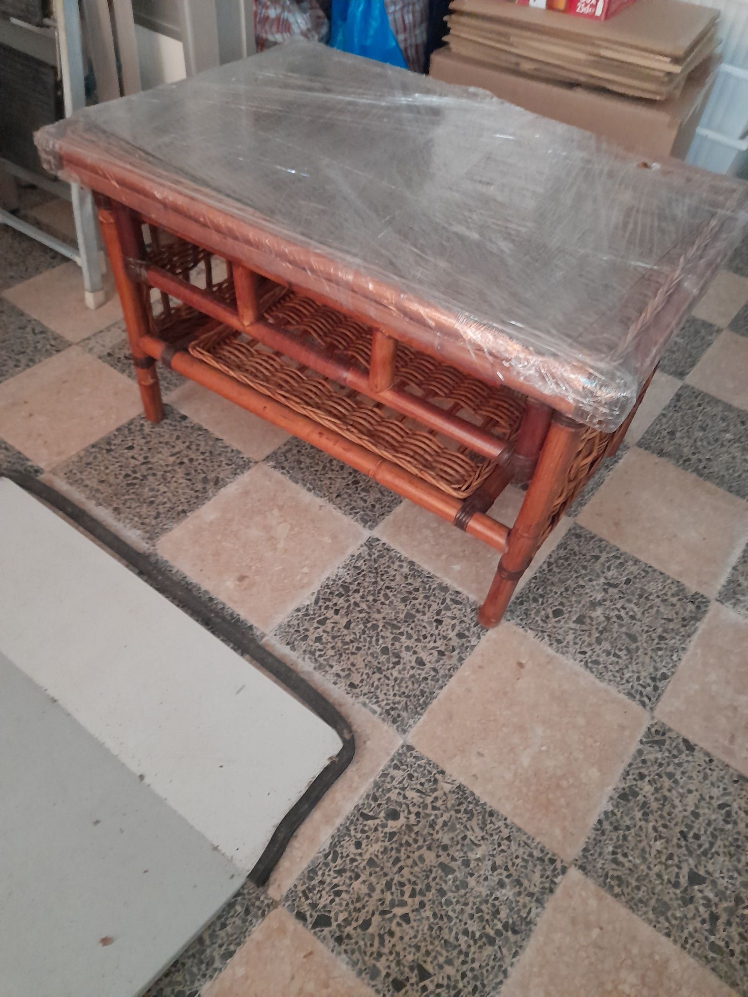 Conjunto de sofás/mesa em bambú