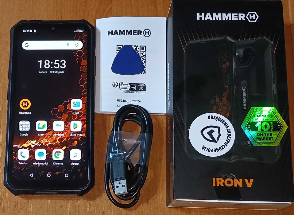 Hammer Iron V 6GB/64GB Android 14 100% sprawny zestaw -ideał FOLIA