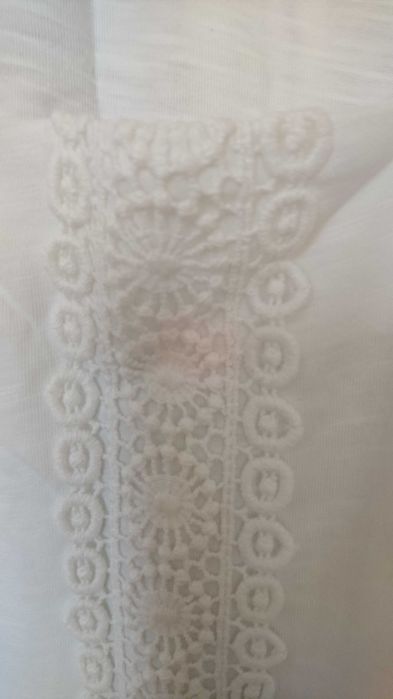 Biała bluzka Ulla Popken, nowa z metką bawełniana z koronką r.42/44 XL