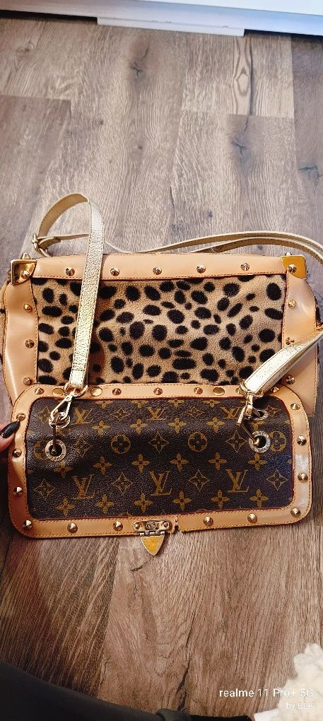 Louis Vuitton duża torebka pasek skóra mega fason