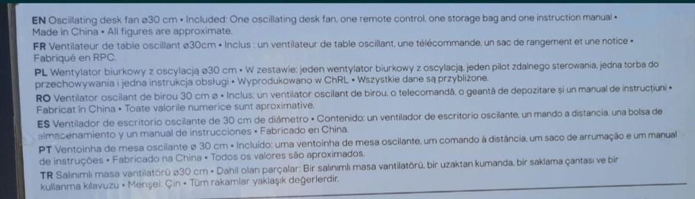 Nowy wentylator biurkowy z pilotem