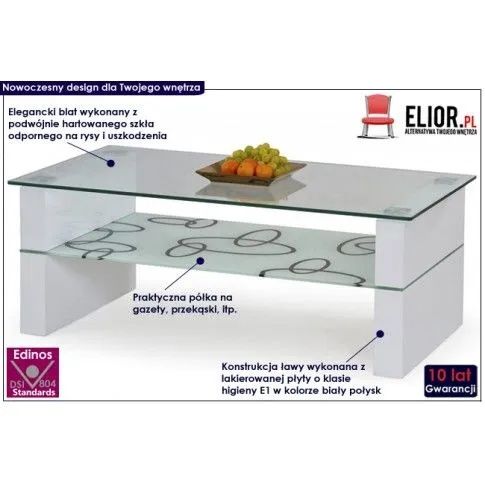 Lakierowana biała ława wysoki połysk