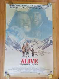 Plakat filmowy ALIVE.DRAMAT W ANDACH/Oryginał z 1993 roku.
