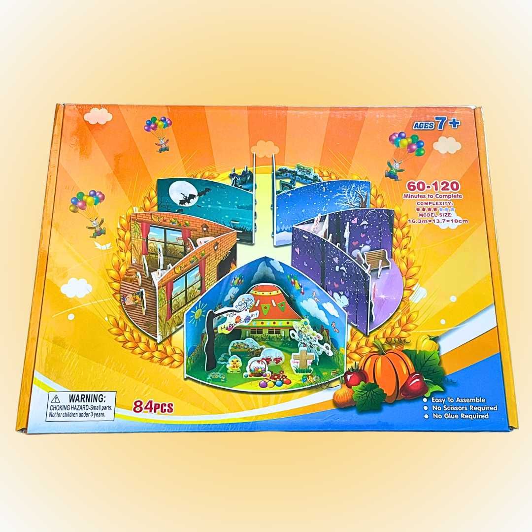 Puzzle 3D 5 Motywów Świątecznych Edukacyjne Dzieci Dorośli DIY 84el