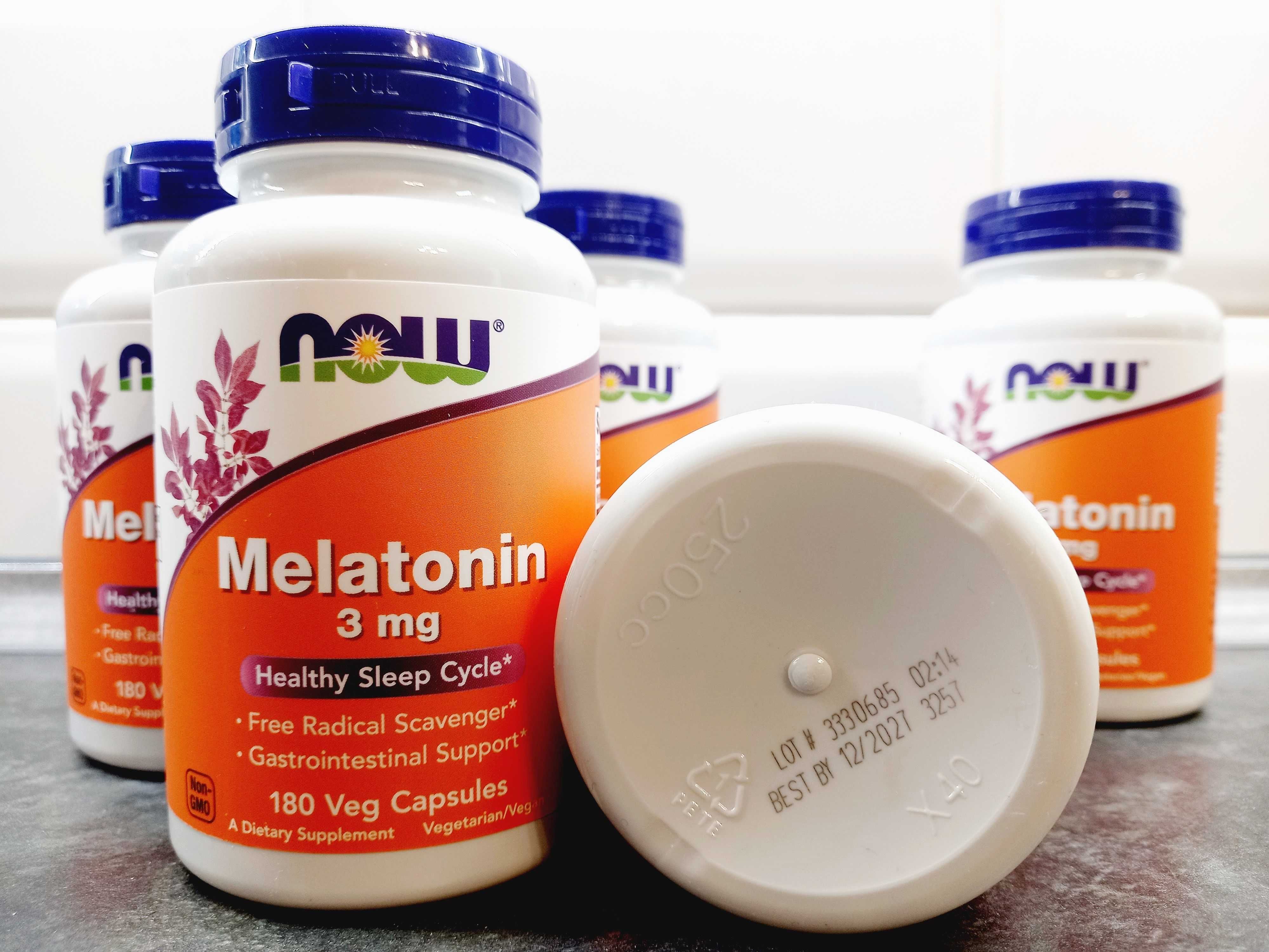 Now Foods, Melatonin 3 мг (180 капс.), мелатонин, мелатонін