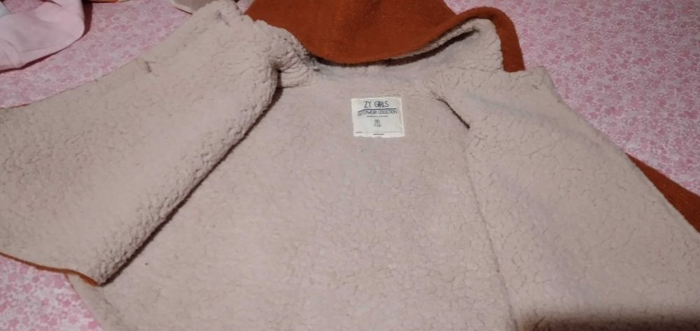 Poncho capa de menina, camel, como novo