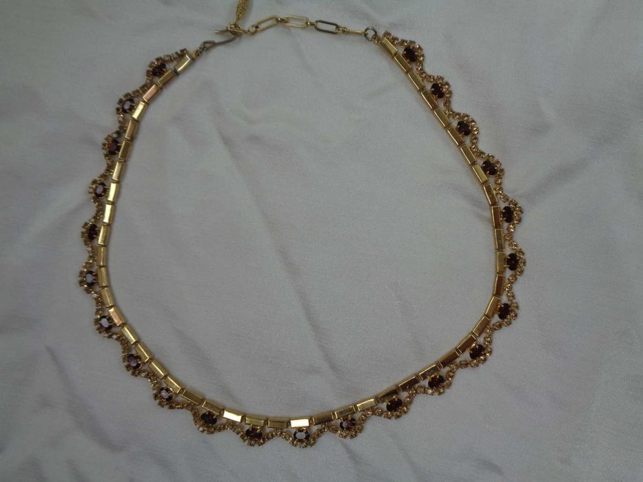 весільне кол'є позолота Сваровськи 47см