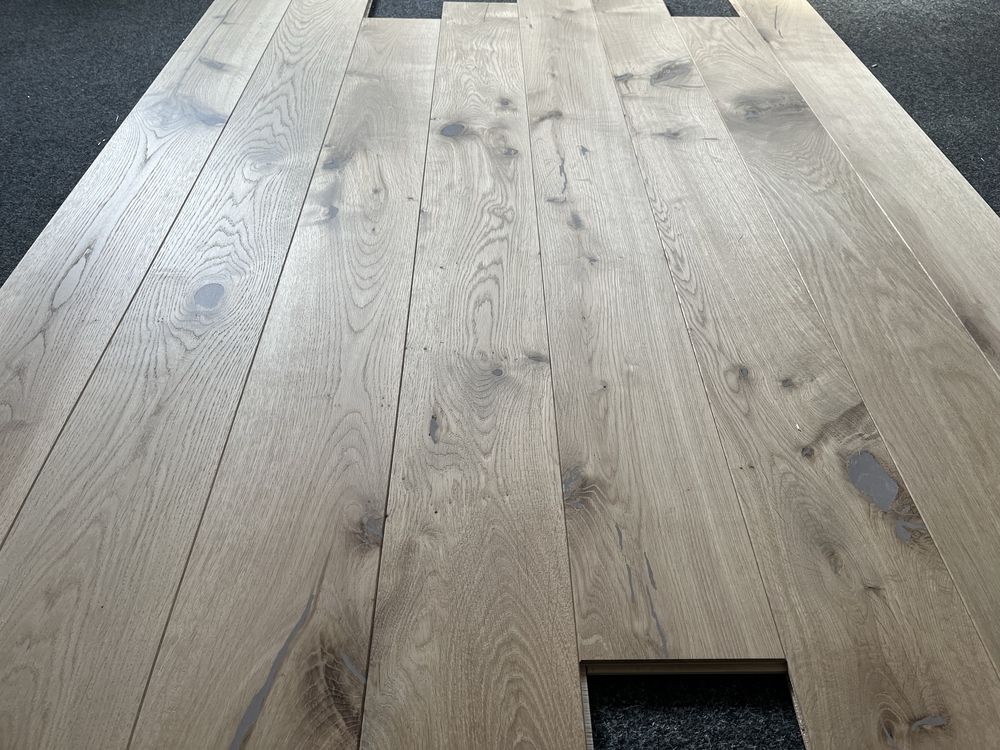 Deska Drewniana 3-W Dąb Rustic, Surowa, 4faza,Szczotka, 13x140x1600mm