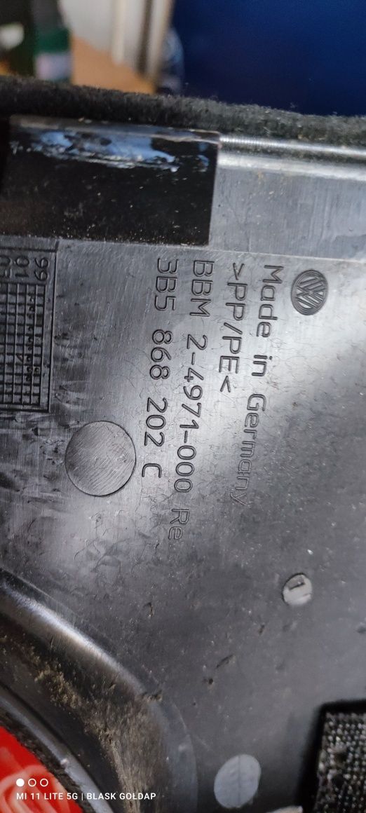 Trojkąt Prawy Tył Tapicerka VW Passat FL Sedan 2000 Blask Gołdap