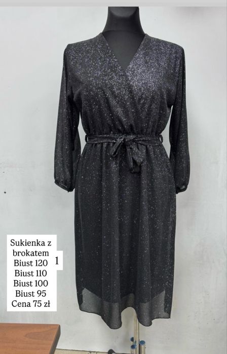 Sukienka z brokatem biust 100