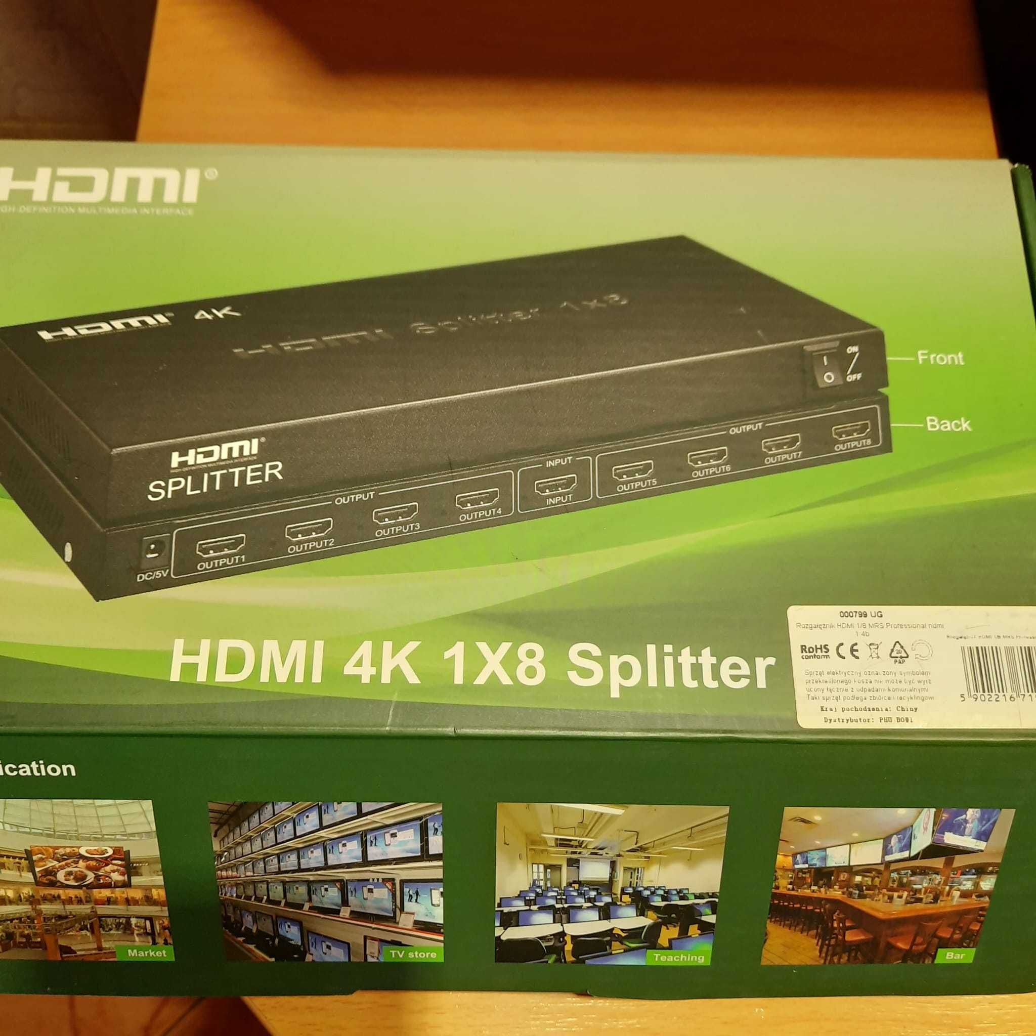 ROZGAŁĘŹNIK HDMI BOWI Professional 1-8 (MRS) wyjść v1.4b UHD 3840x2160