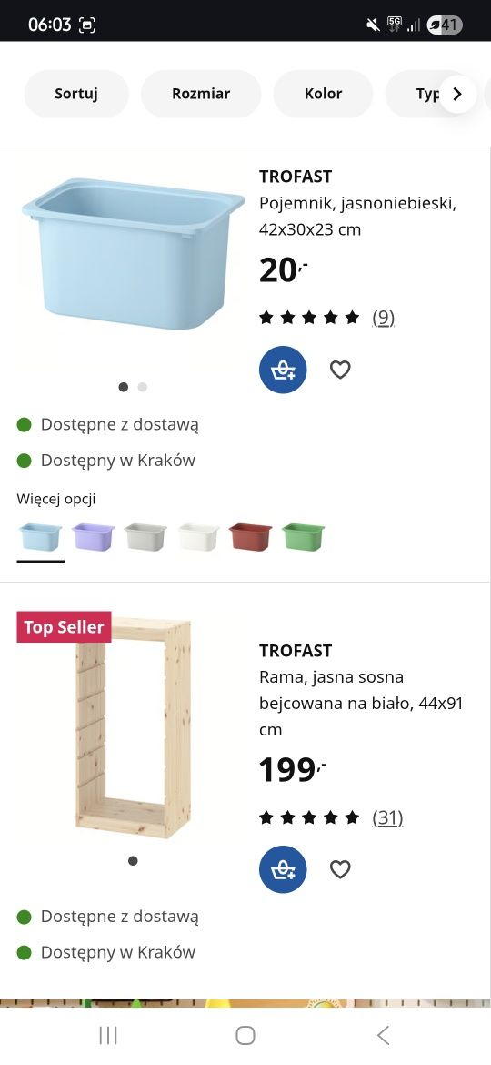 Ikea trofast 3 regały z pojemnikami