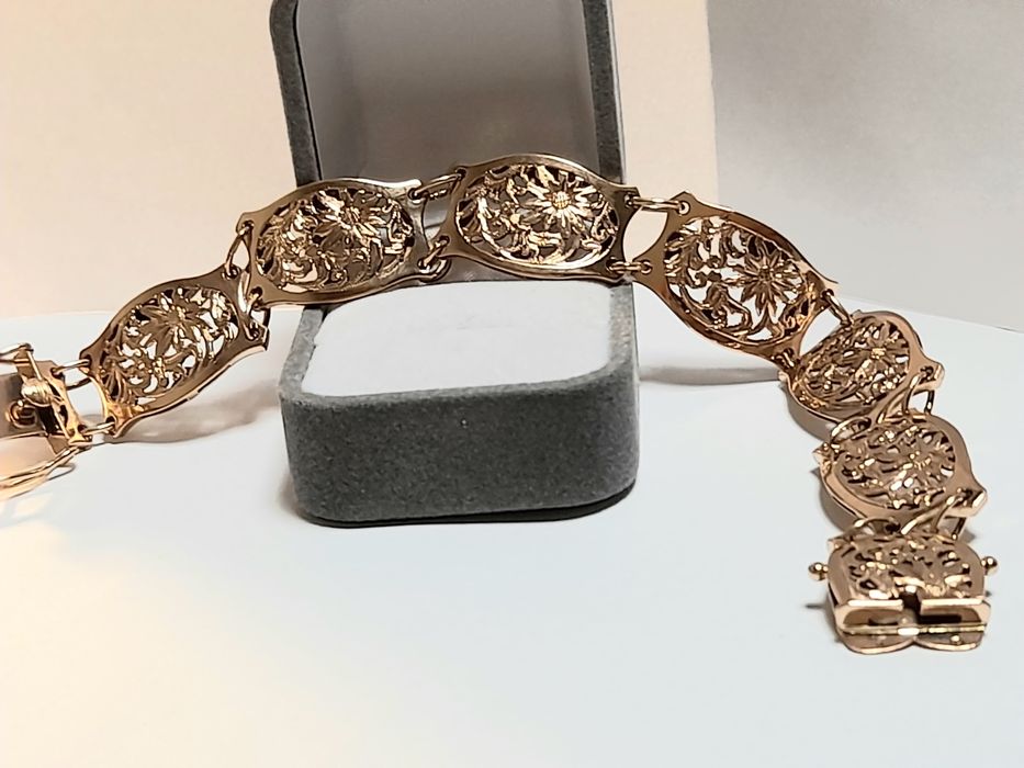 Bransoleta Złota Ażurowa Cudna Vip 14k