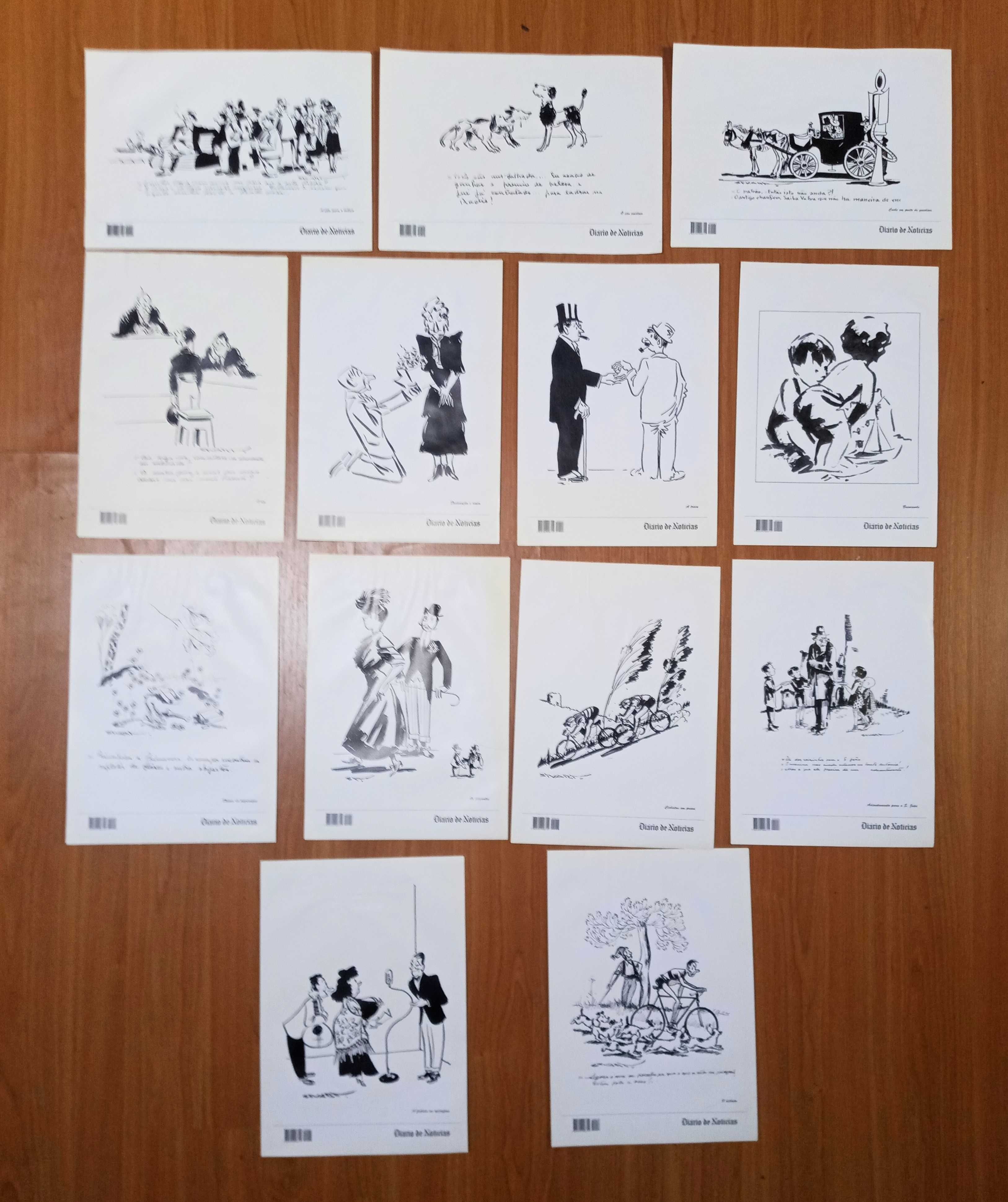 STUART INÉDITO DN 1990 fac-similes de desenhos de Stuart de Carvalhais