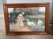 Quadro de senhoras e cisne