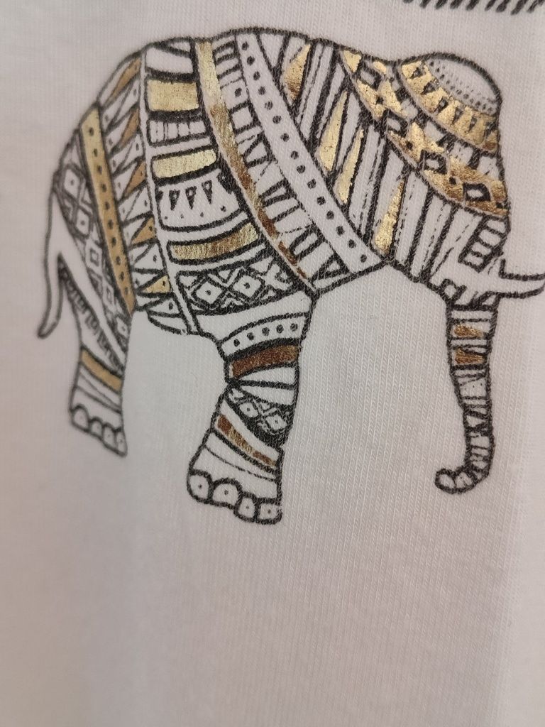 Koszulka 96%Rayon w świecące słonie M