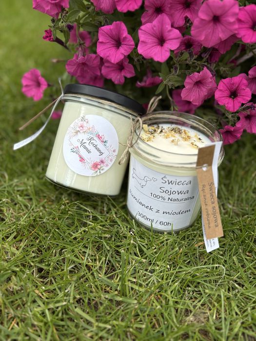 Świece sojowe ręcznie robione personalizowane