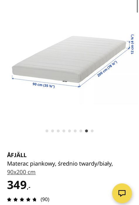 Ikea materac 90x200 AFJALL