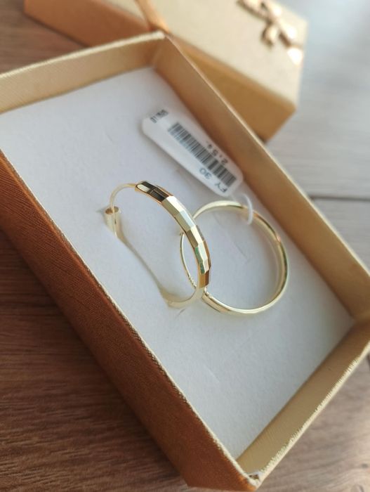 Kolczyki diamentowane srebro pr. 925 pozłacane