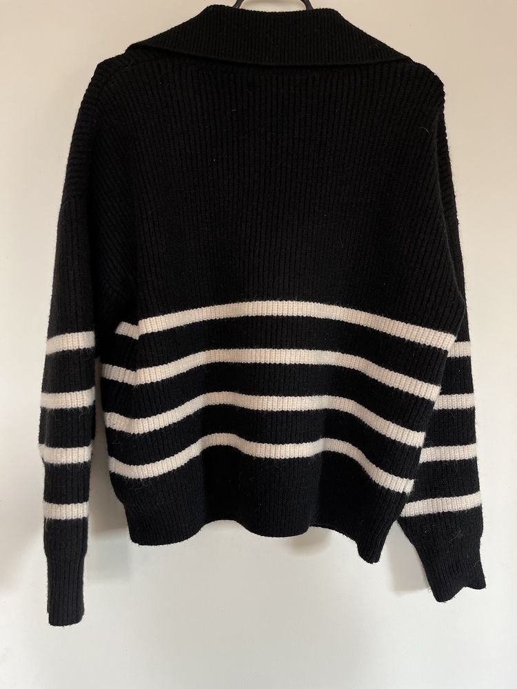 Sweter z rozpinanym golfem kolor czarny reserved S